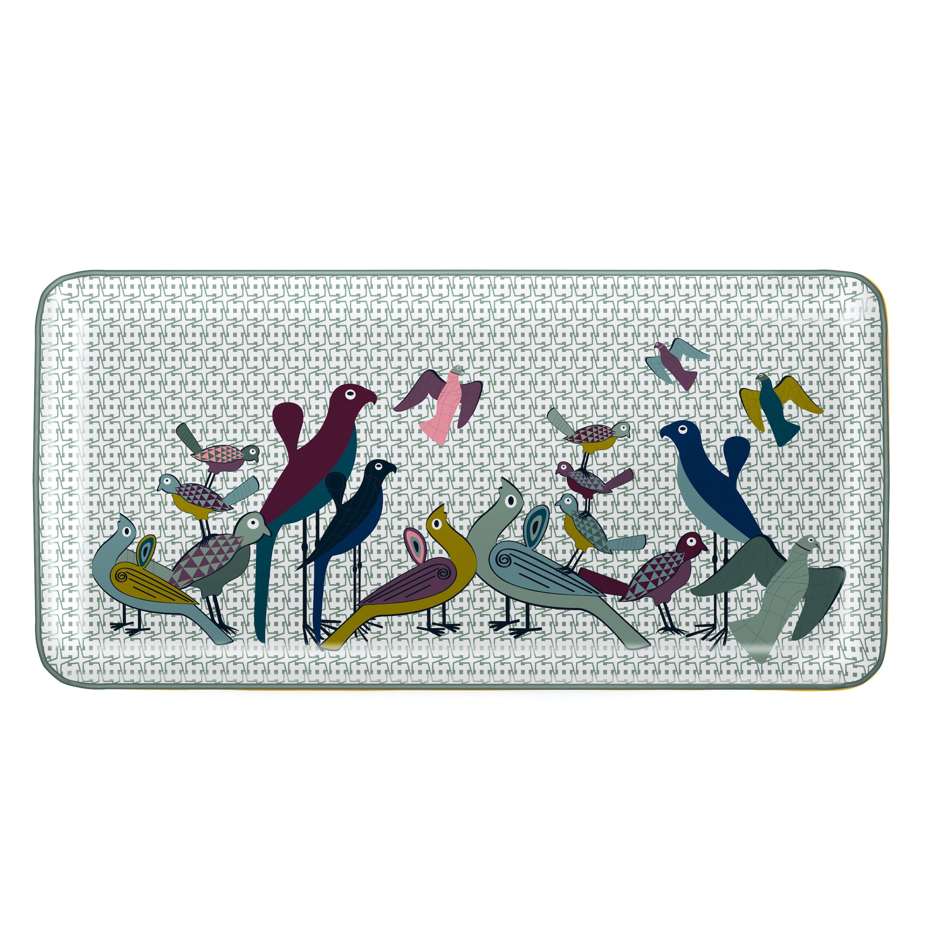 Images D'Orient USA rectangular Platter Birds Of Paradise 24 x 12 cm POR-124008