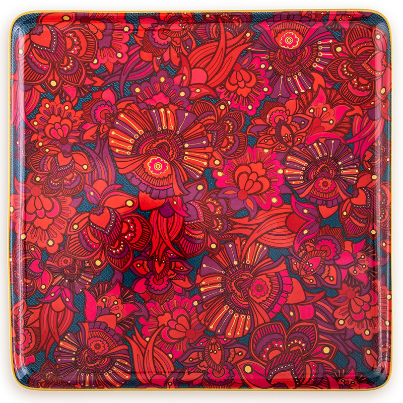 Images D'Orient USA square Platter large kashmir 25 cm POR-125006