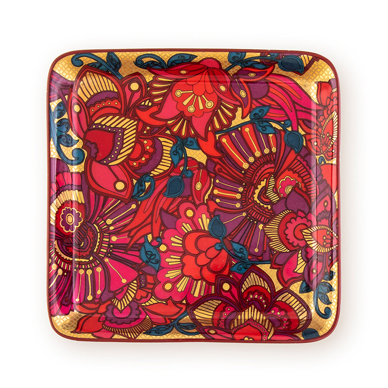 Images D'Orient USA square Platter small kashmir 11.5 cm POR-115006
