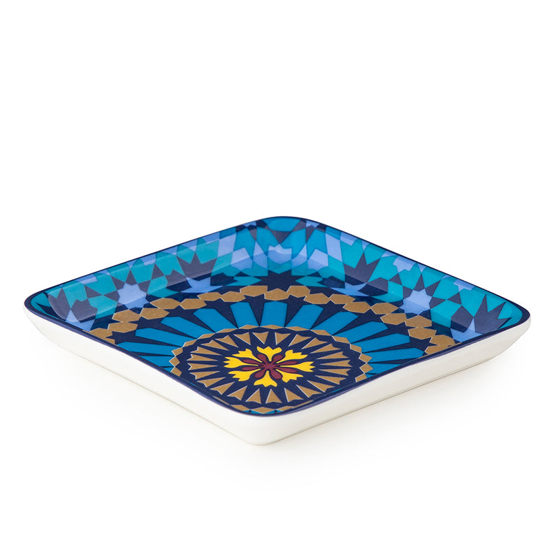 Images D'Orient USA square Platter small moucharabieh blue 11.5 cm POR-115004 2